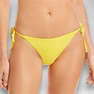 AQUA Side Tie Bikini Bottoms  BRIGHT YELLOW size MEDIUM NWT